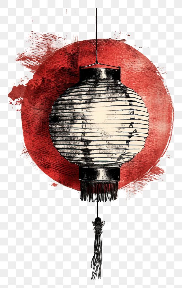 PNG Chinese lantern circle art red.