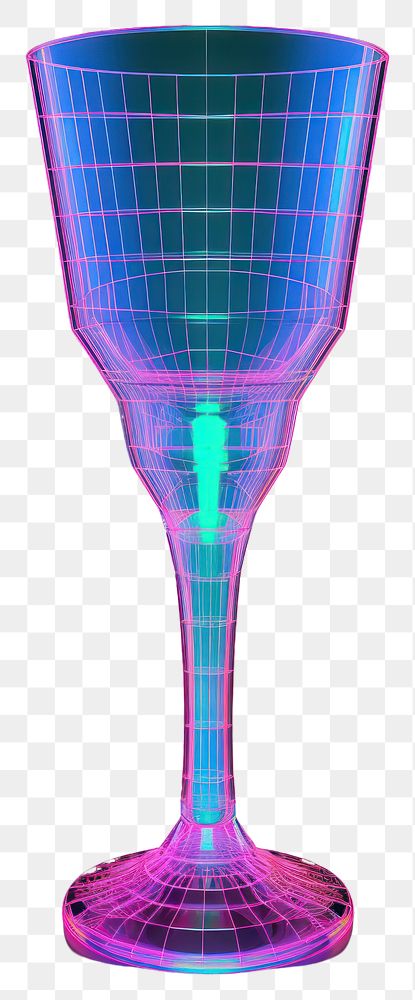 PNG  Neon champagne wireframe lighting glass illuminated.