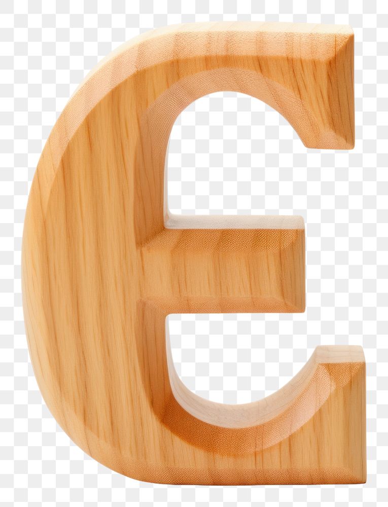 PNG Letter E wood alphabet number.