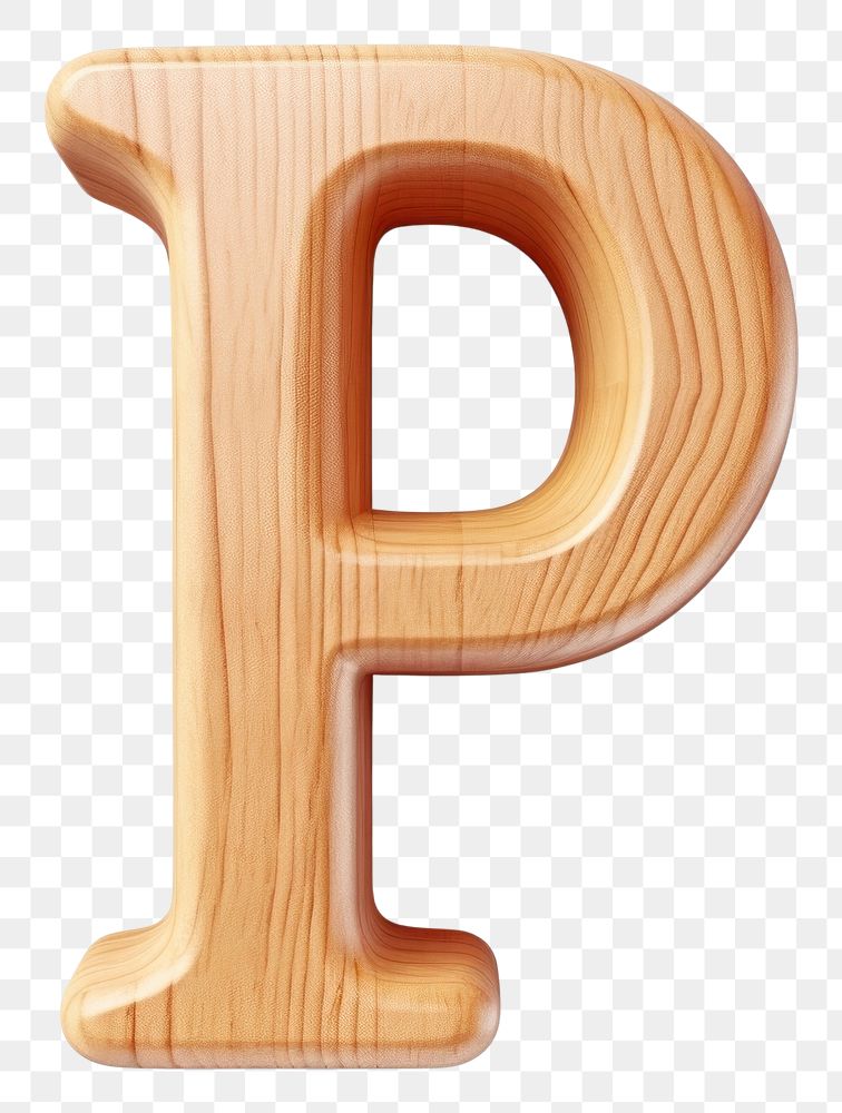 PNG Letter P wood alphabet font.