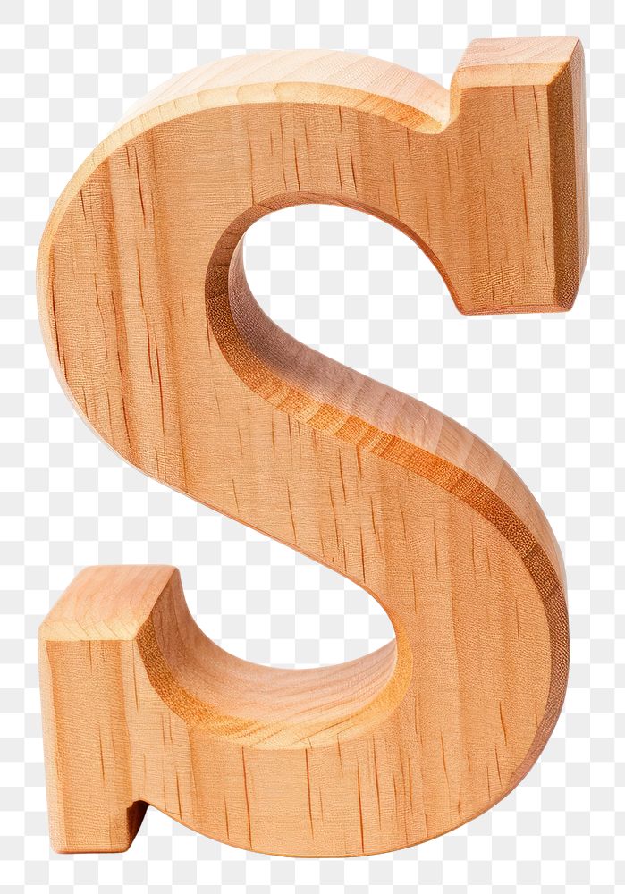 PNG Letter S wood number font.