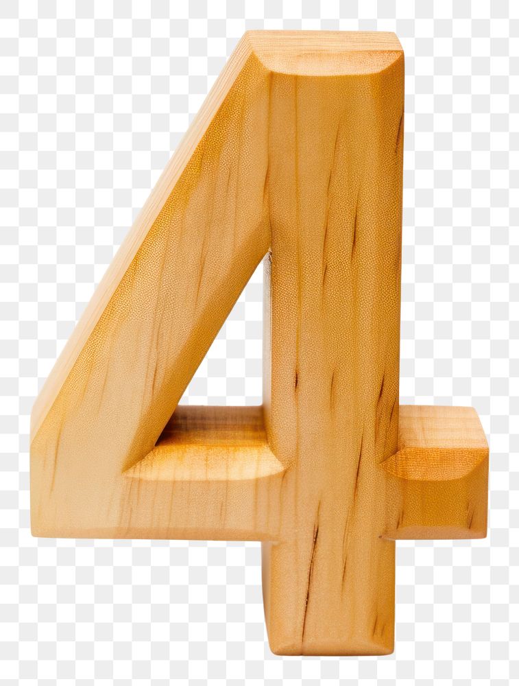 PNG Letter 4 wood symbol number.
