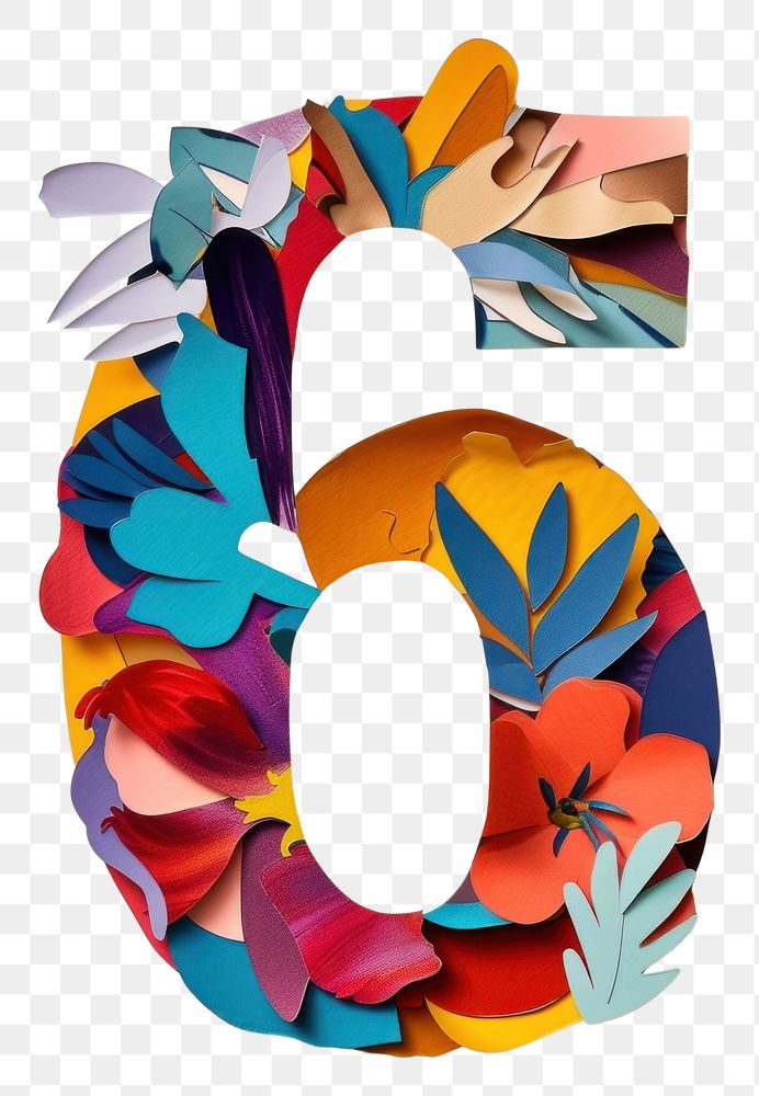 PNG  Number 6 shape craft text.