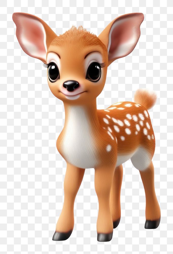 PNG Cute baby deer background wildlife figurine cartoon.