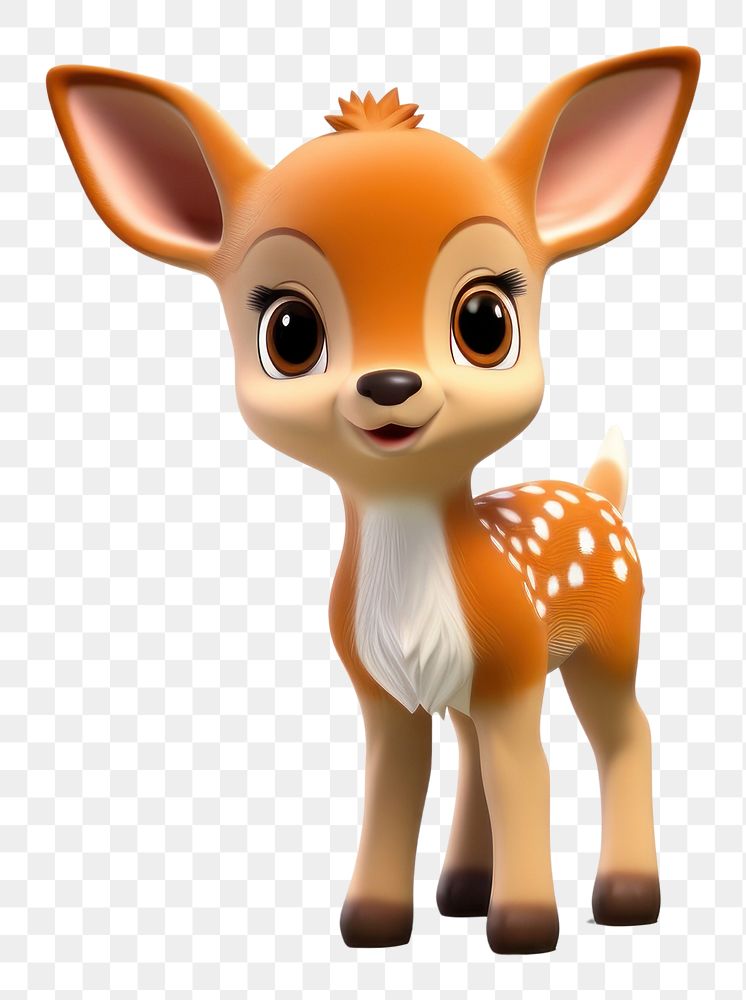 PNG Cute baby deer background figurine cartoon mammal