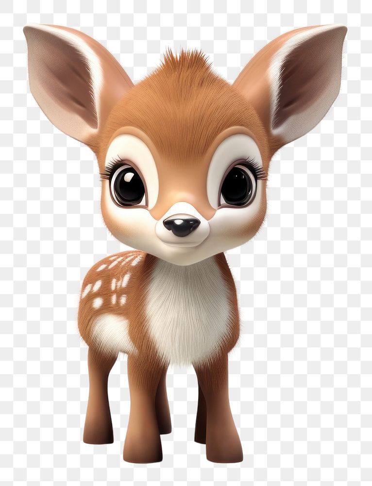PNG Cute baby deer background figurine cartoon mammal.