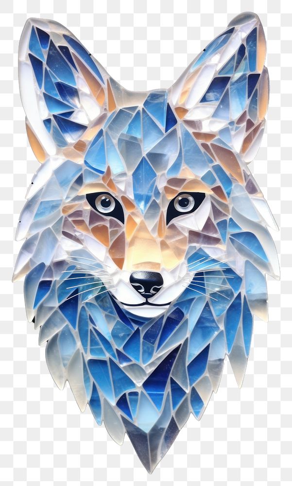 PNG Fox glass fusing art animal mammal representation.