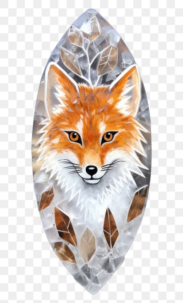 PNG Fox glass fusing art wildlife jewelry animal.