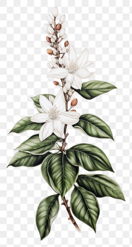 PNG Stunning coffee flower sketch drawing