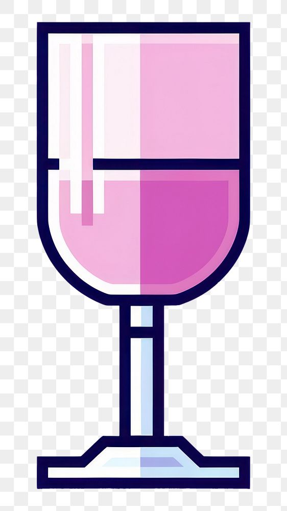 PNG Wine glass pixel purple drink refreshment.