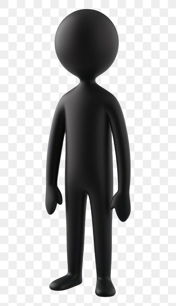 PNG Person silhouette figurine black.