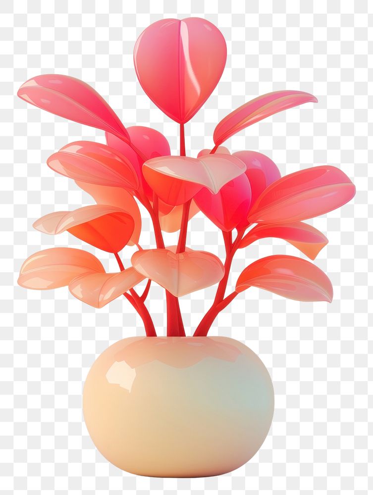 PNG Indoor plant flower petal vase.