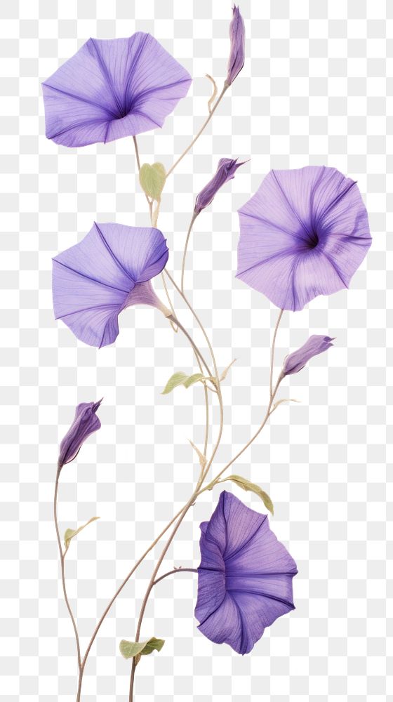 PNG Morning Glory flower purple petal.