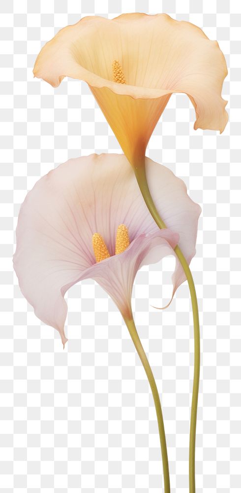 PNG Real pressed calla lily flower petal plant.