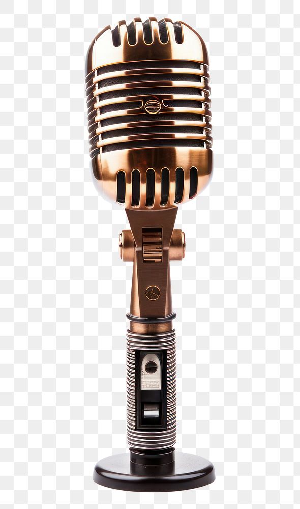 PNG Vintage Microphone with stand microphone white background performance.