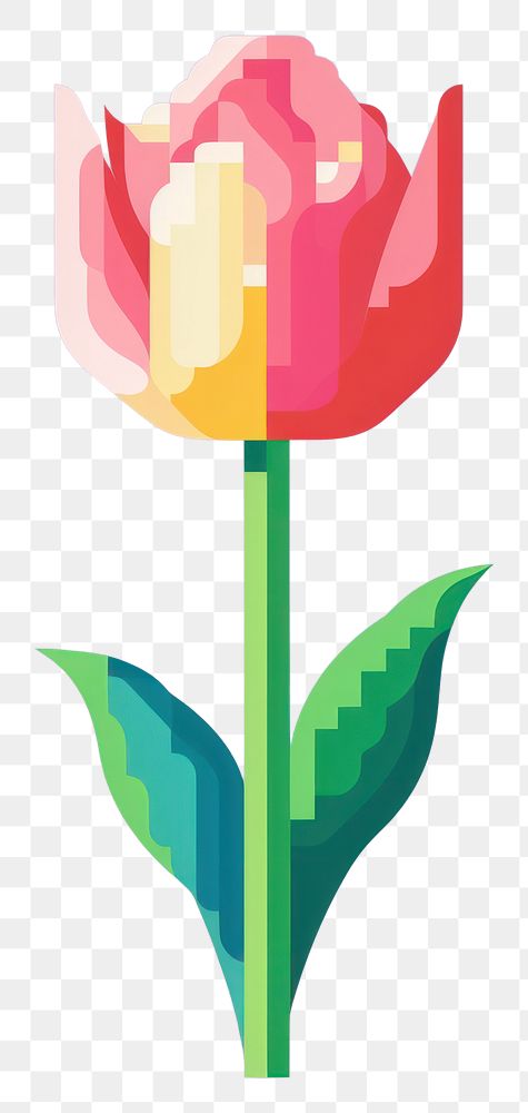 PNG Tulip flower pixel plant rose inflorescence.