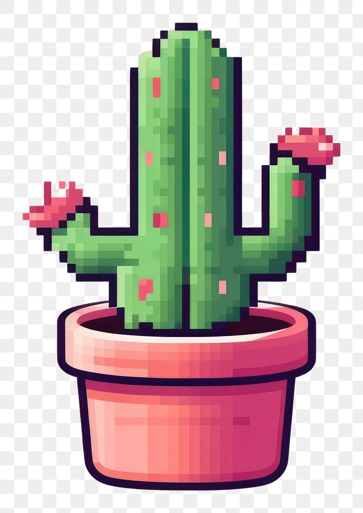 PNG Cactus pixel plant creativity houseplant.