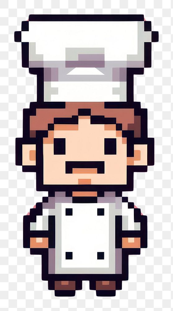 PNG Chef pixel pixelated portrait uniform.