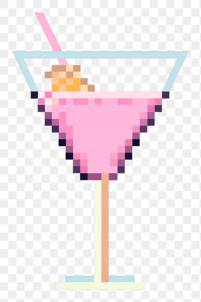 PNG Cocktail pixel martini drink cosmopolitan.