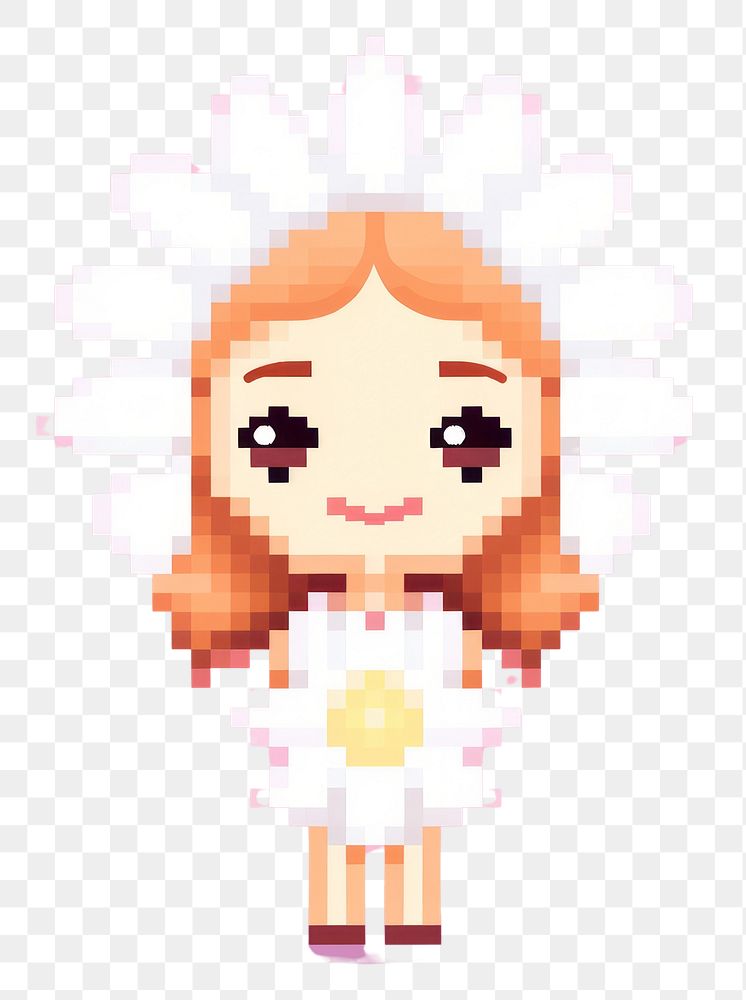 PNG Daisy flower pixel graphics cute toy.