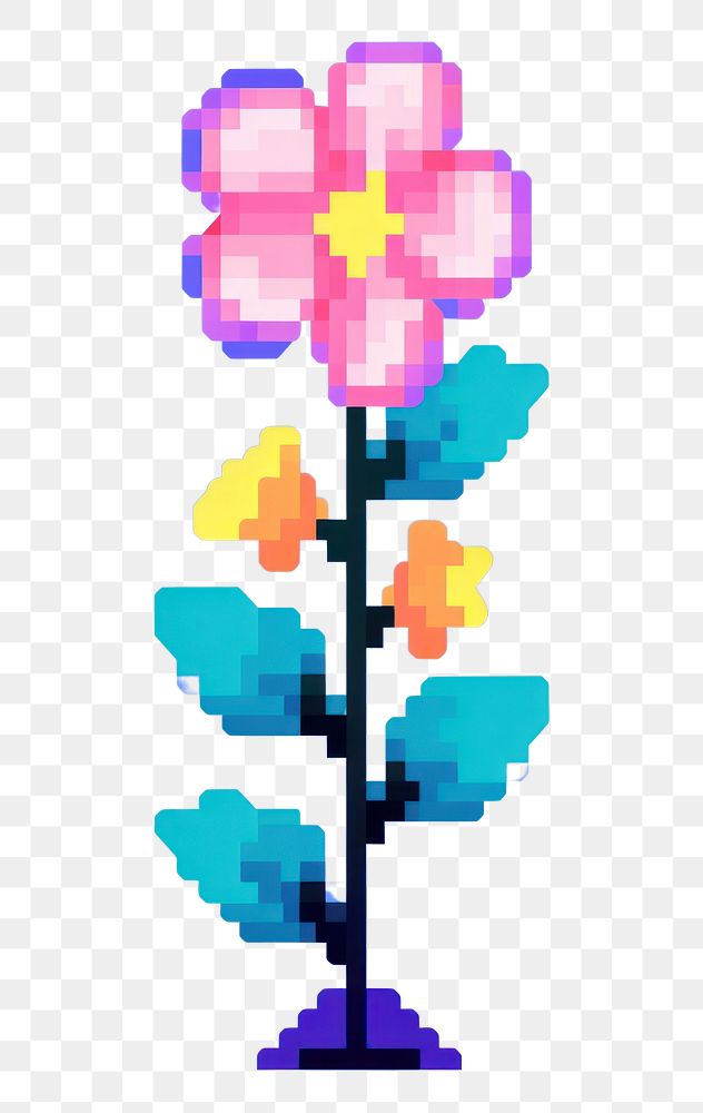 PNG Flowers flower pixel art graphics pattern.