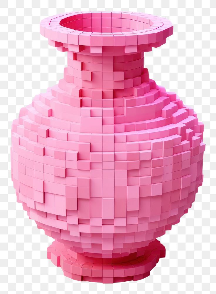PNG Pink vase toy art white background investment.