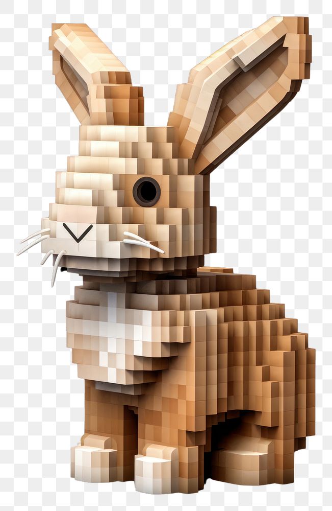 PNG Rabbit pixel blocks animal mammal white.