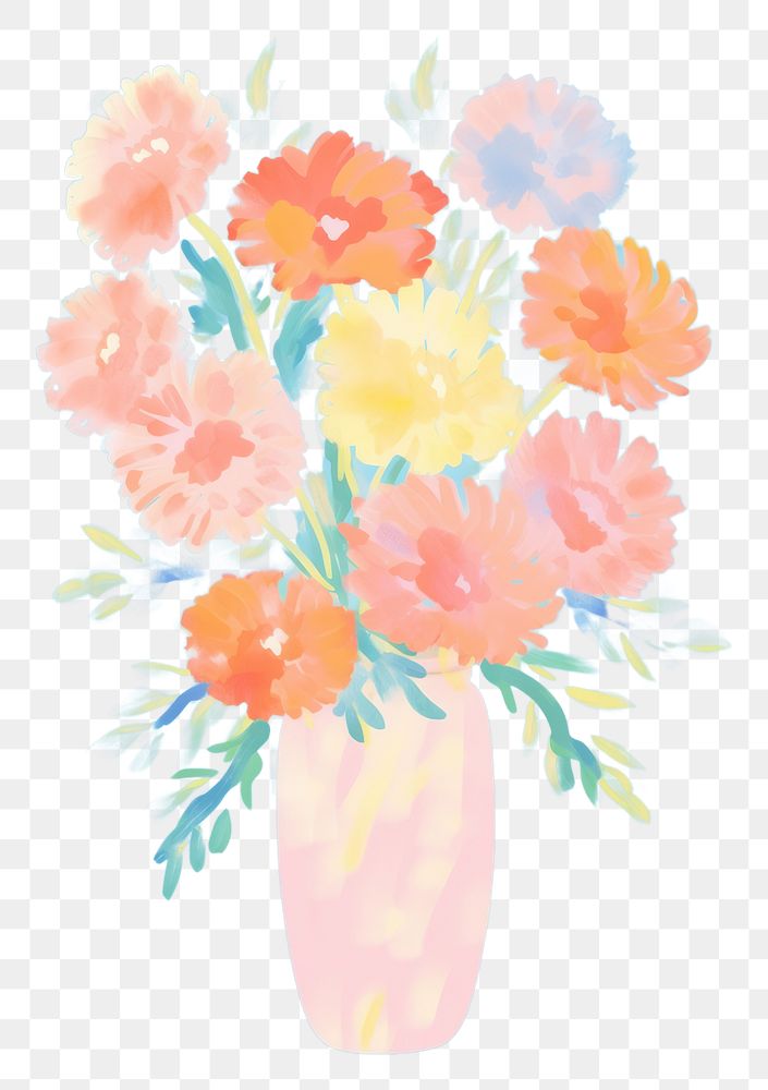 PNG  Bouquet painting art flower.