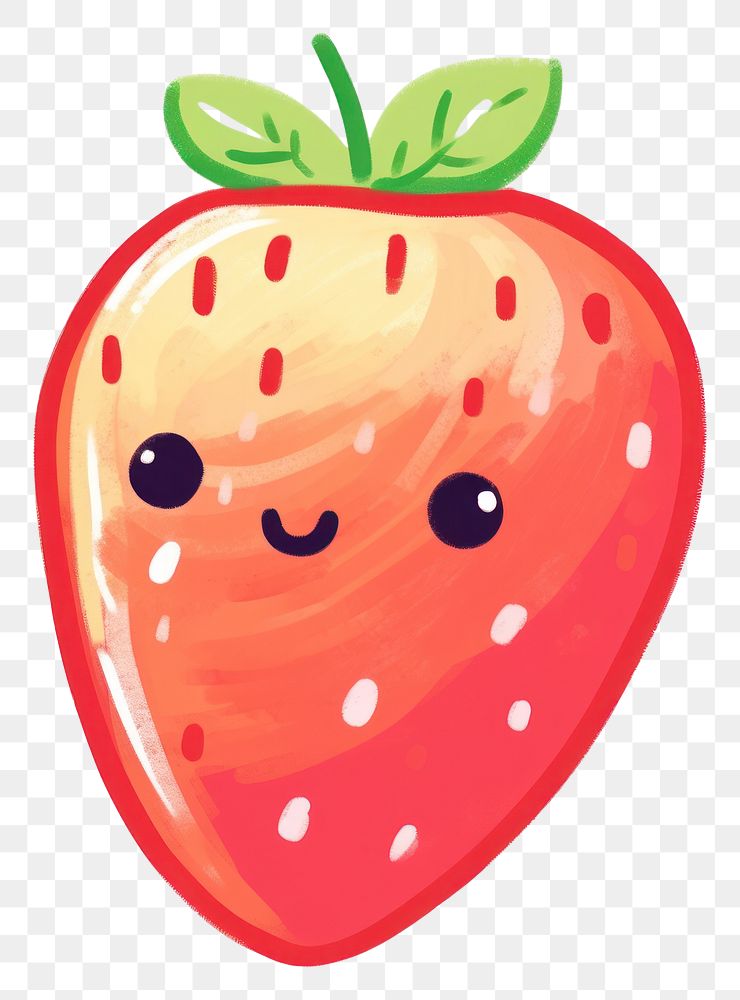 PNG Doodle illustration strawberry cartoon fruit plant.