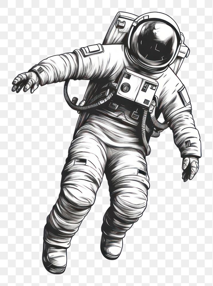 PNG Astronaut drawing sketch illustrated.