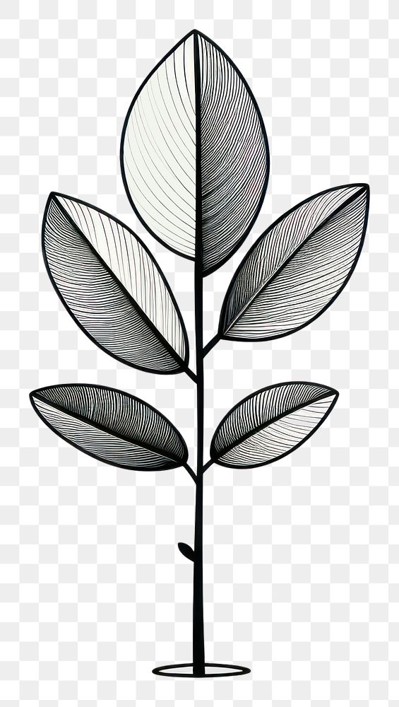 PNG Rubber plant drawing sketch leaf.