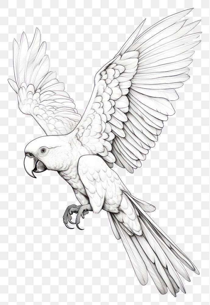 PNG Parrot drawing animal sketch.