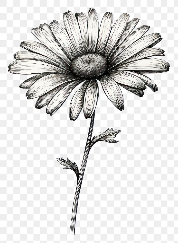 PNG Daisy drawing flower sketch.