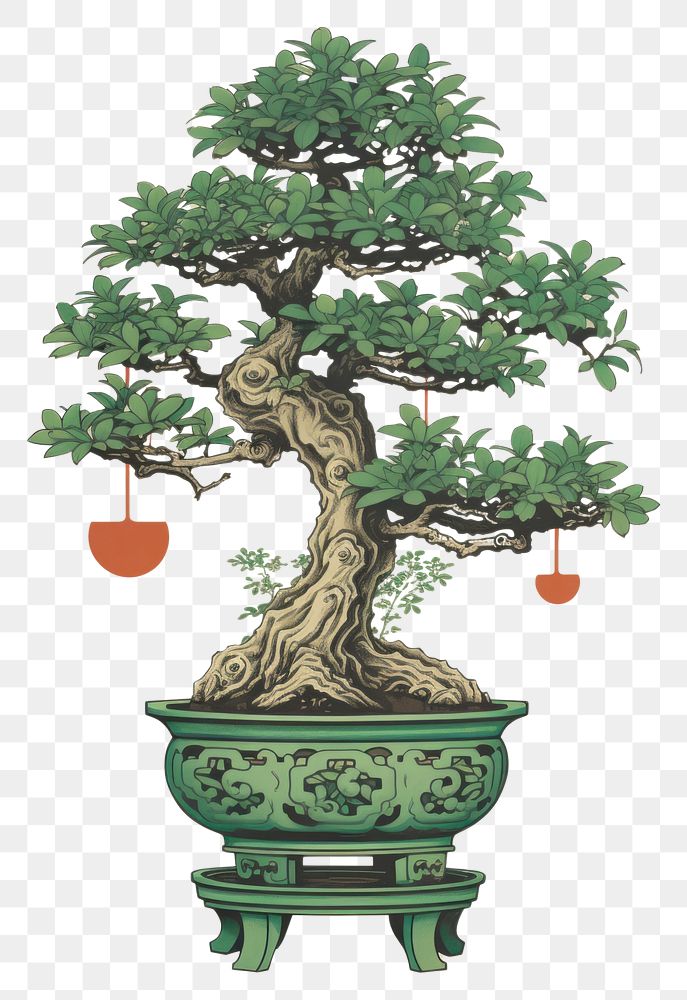 PNG Traditional japanese house plant bonzai in clean composition bonsai green tree.