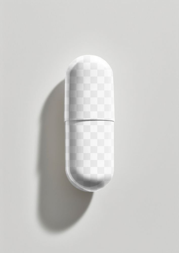Medical capsule png mockup, transparent design