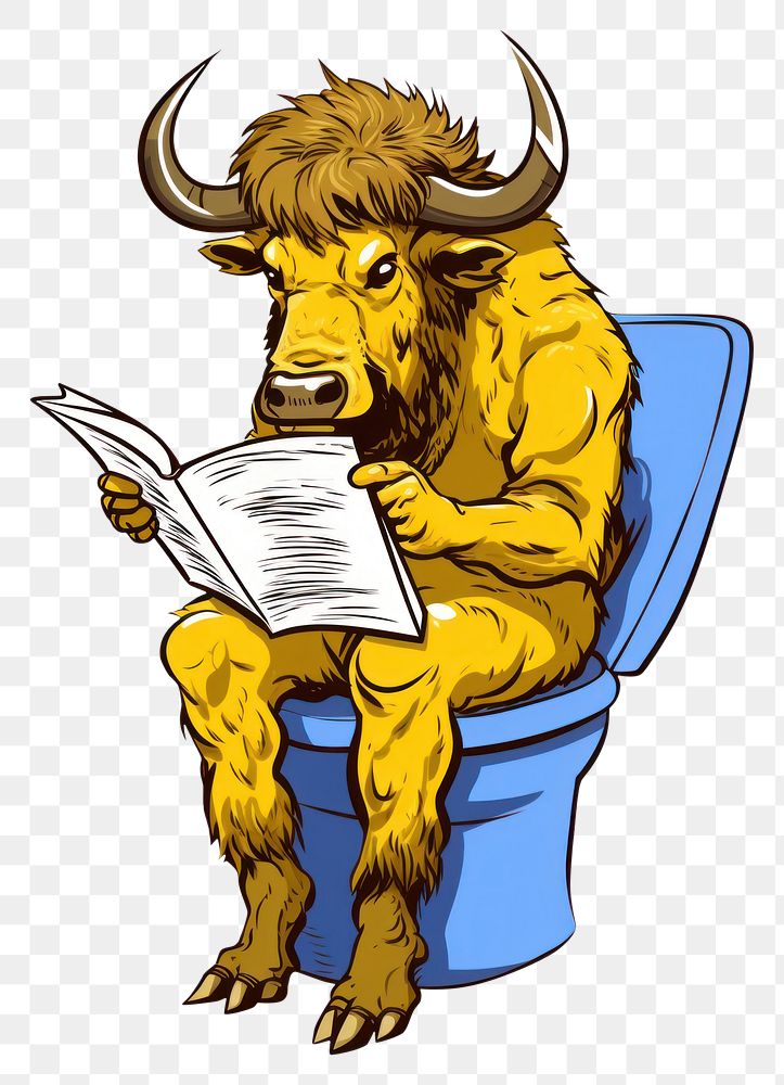 PNG Books reading buffalo mammal.