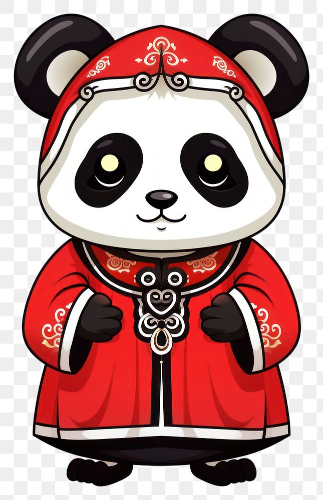 PNG Chinese costume mascot panda.