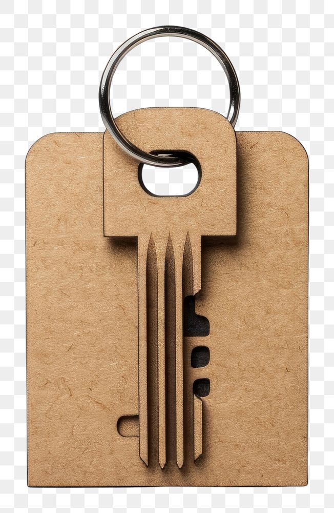 PNG Cardboard key keychain handbag.