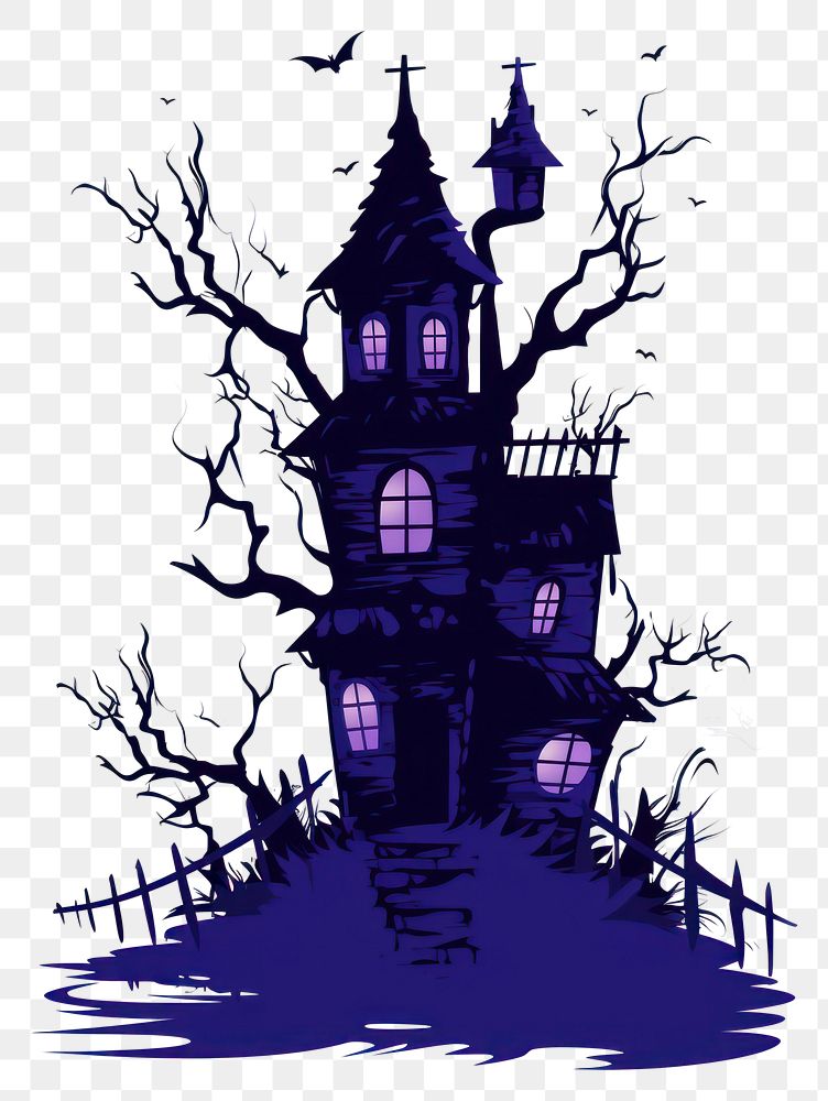 PNG A witch haunted house silhouette architecture building.