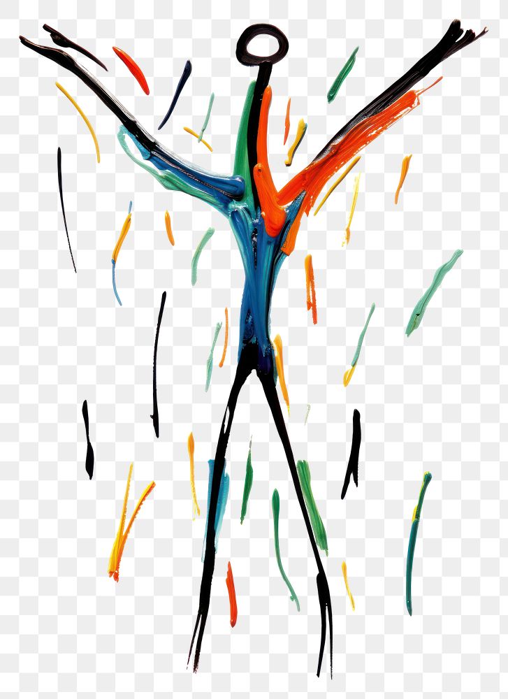 PNG Dancing abstract art white background.