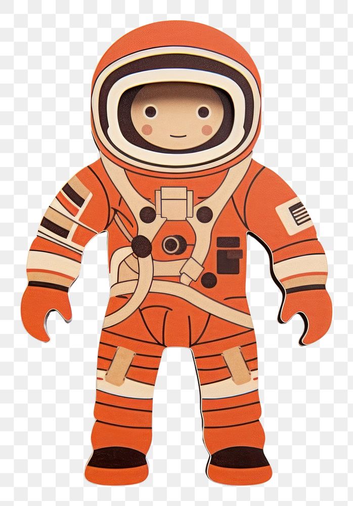 PNG Illustration of a astronaut cute toy representation.