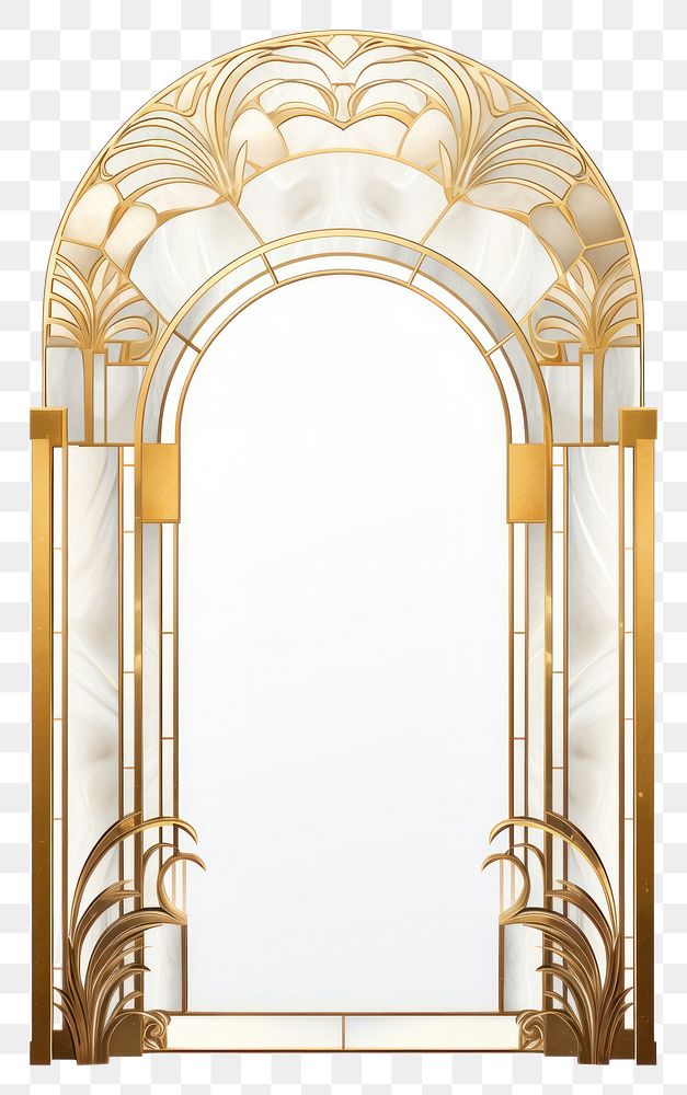 PNG Minimal arch art nouveau with rabbit architecture gold white background.