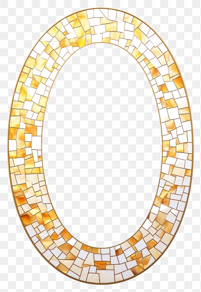 PNG Oval gold sun mosaic glass oval.