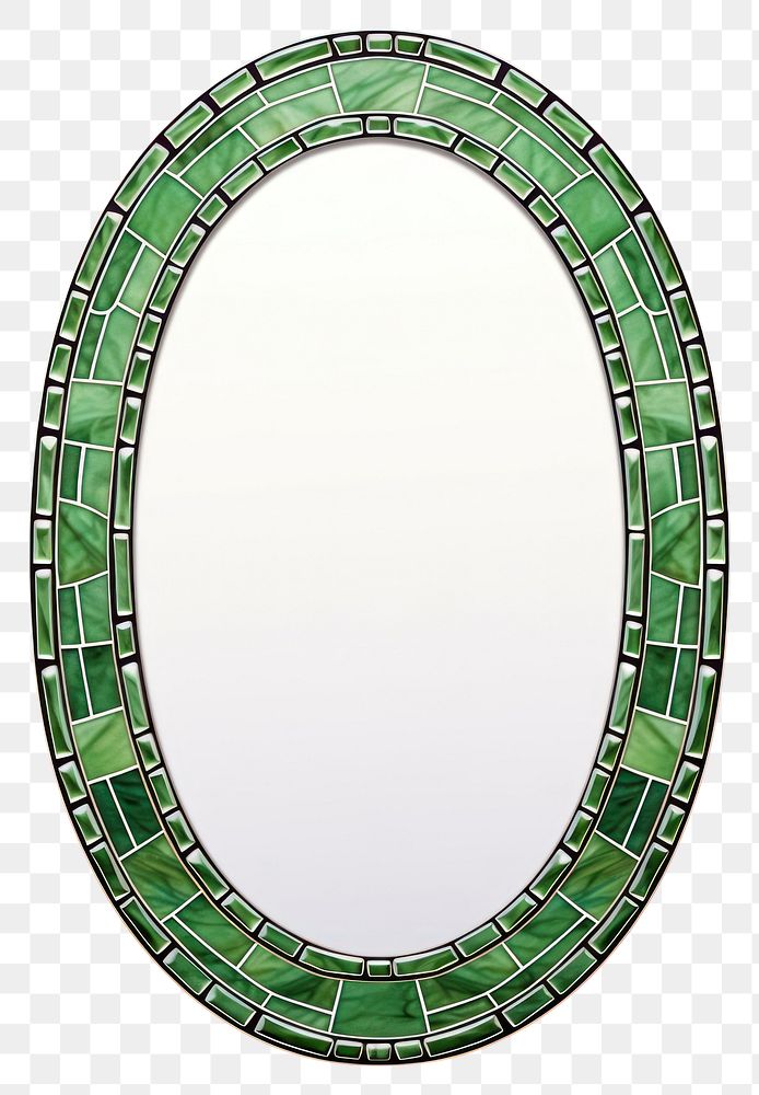 PNG Oval green mirror oval white background.