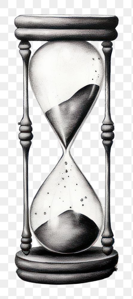 PNG Hourglass hourglass drawing monochrome.