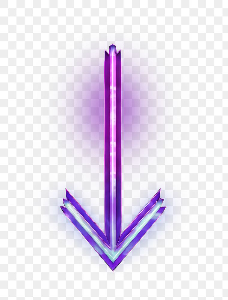 PNG Neon arrow light purple illuminated.