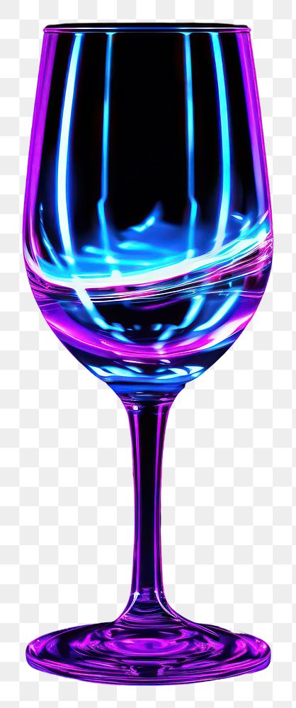 PNG Neon glass of wine light drink illuminated.