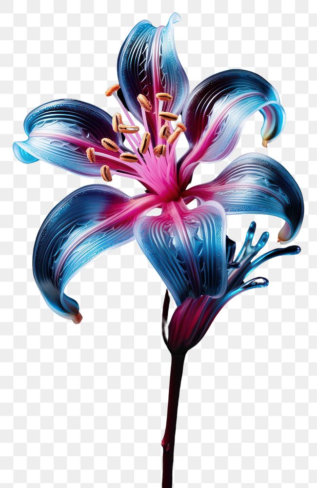 PNG Neon lily blossom flower petal.
