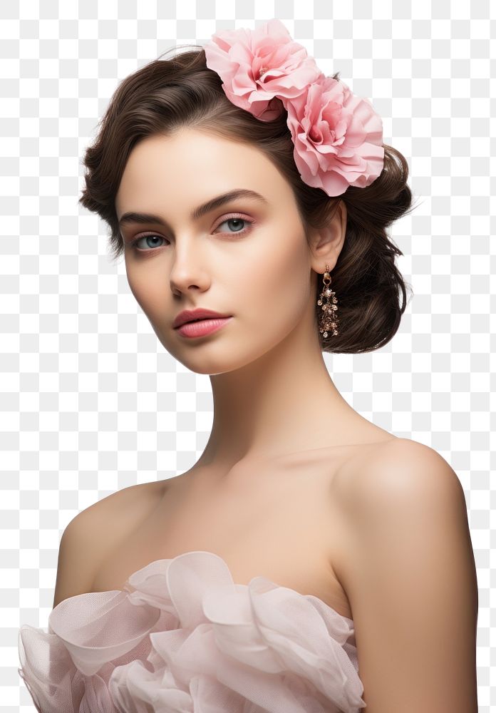 PNG Beauty portrait flower dress.