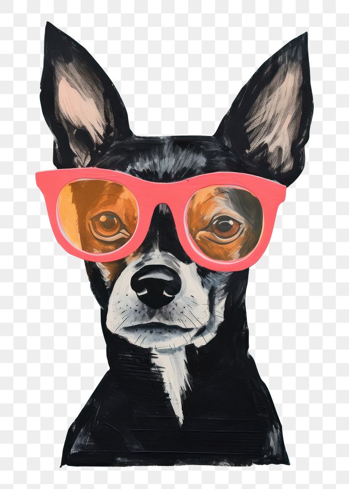 PNG Dog wearing glasses chihuahua mammal animal